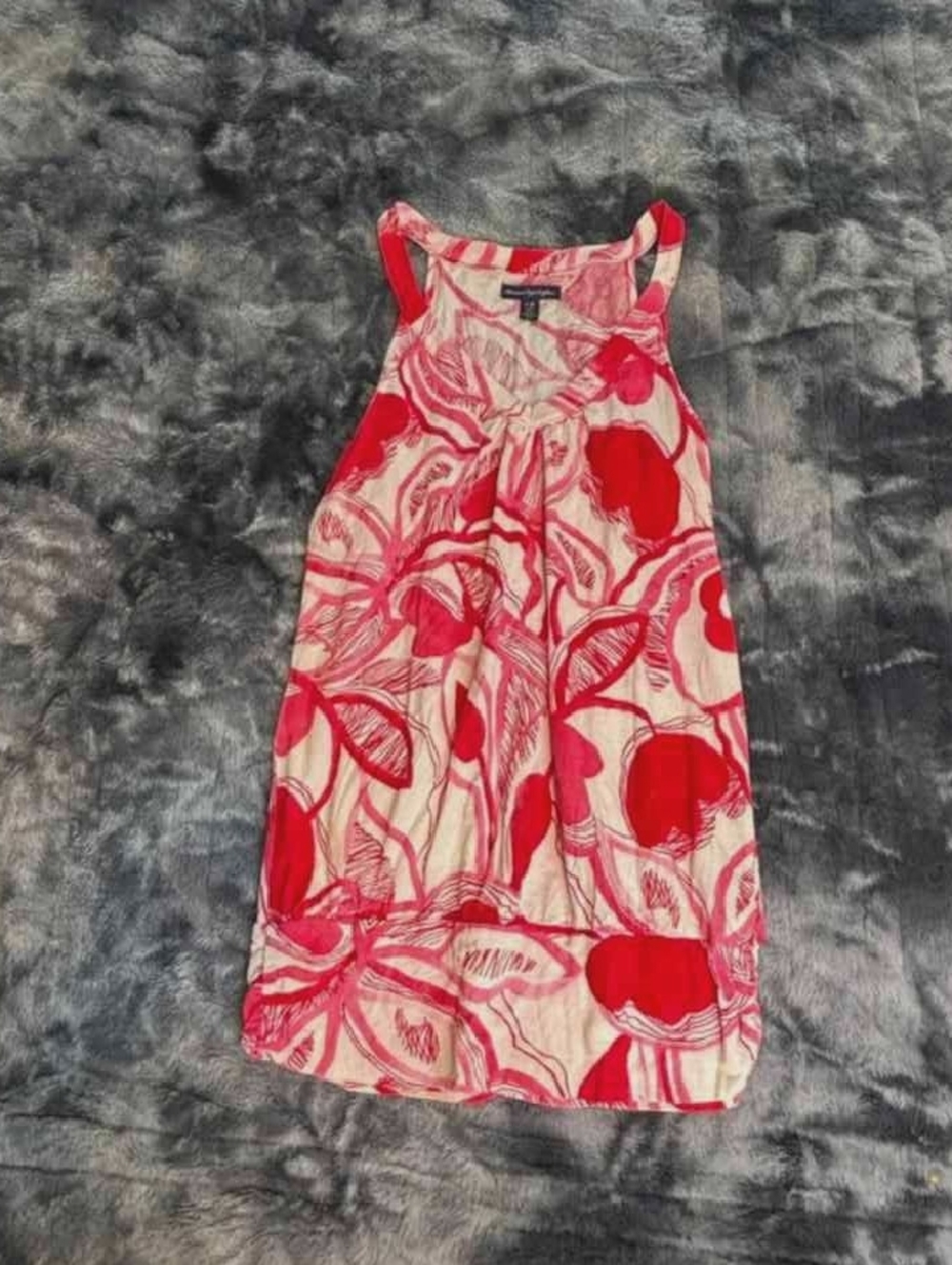 American Eagle Outfitters Red and White Floral Tank Dress